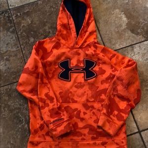 Boys Under Armour Hoodie Orange And Navy
